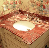 Examples and photos showing how to install marble and granite.